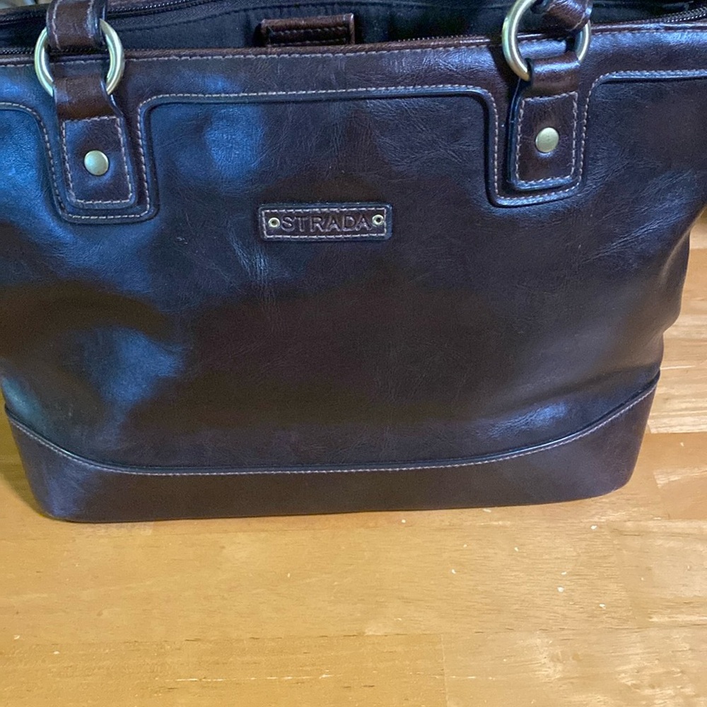 Vintage Strada brown faux leather purse preowned condition
